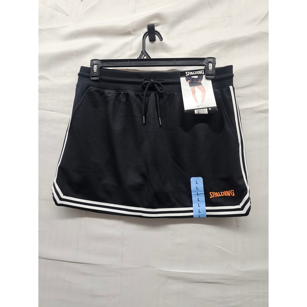 Spalding Womens Tech Fleece Skort Black Polyester Blend Athletic Size Large